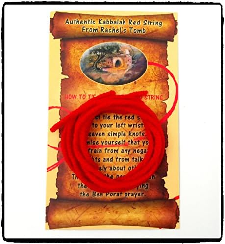 5 Kabbalah Wool Evil Eye Protection Red String Bracelets From Rachel's Tomb + Ben Porat Blessing Card