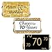 Black and Gold 70th Birthday Candy Mini Bar Wrappers, 70th Birthday Party Favors for Guests - 42 Stickers