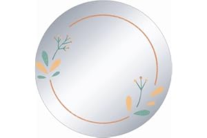 Svartur Locker Mirror Magnetic, 6" Round Floral-Printed Mirror Shatter-Proof for School Locker, Cute Accessories for Locker Decor, Refrigerator, Metal Cabinet, Office, Gym Locker