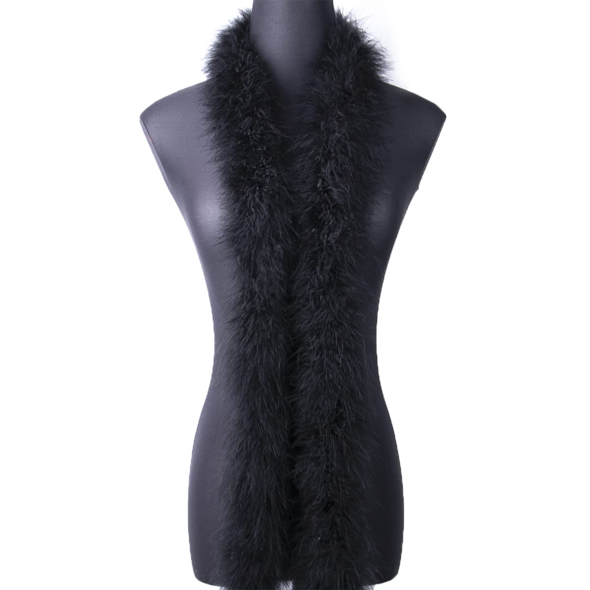 2 Yards 22G Fluffy Marabou Black Feather Boa for DIY Craft Sewing Trim Home Wedding Party Christmas Decoration