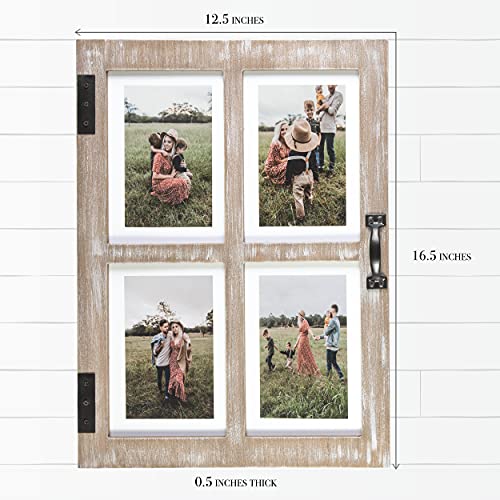 GLM Farmhouse Picture Frames, Holds 4 Photos 4x6 with Mat or 5x7