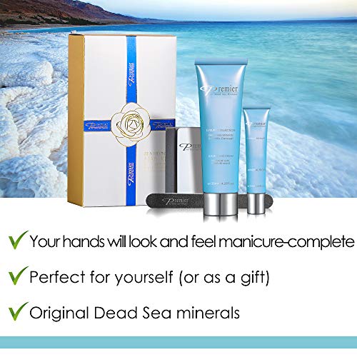 Dead Sea Premier Beautifying Nail Kit Milk and Honey - Body Lotion,Cuticle Oil,Nail File,Buffing Block
