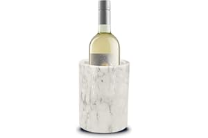 WORHE Natural Marble Wine Chiller Bucket Chiller Large Size Ice Wine Kitchen Utensil Holder for Kitchen Bar Dinner Party Decor White (DL019)