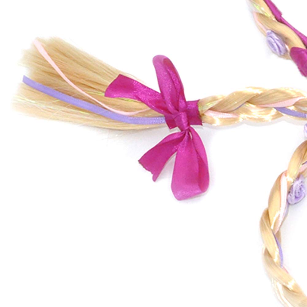 YiGo 1PC Ni/&ntilde;os Postizo Princesa Peluca Larga De Cosplay De La Peluca Trenzada De Hairband De Vestir Accesorios Trenzado para Ni/&ntilde;os Ni/&ntilde;as Rosa