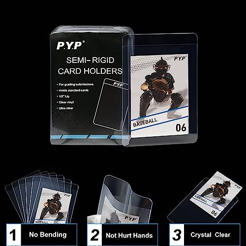 200ct Semi Rigid Card Holders Card Sleeves for Trading Card with 1/2