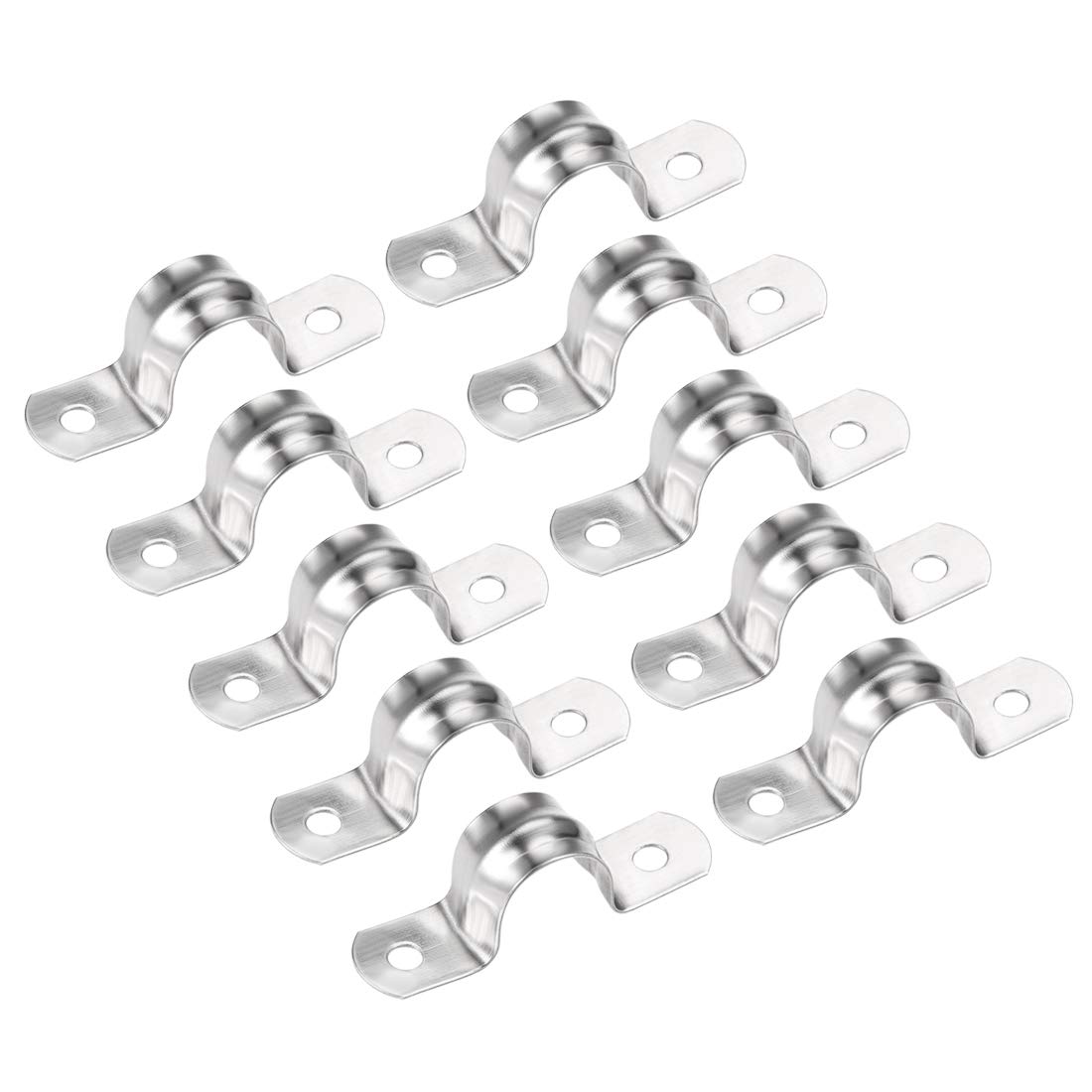 sourcing map U Shaped Conduit Clamp Saddle Strap Tube Pipe Clip Stainless Steel M14 10Pcs