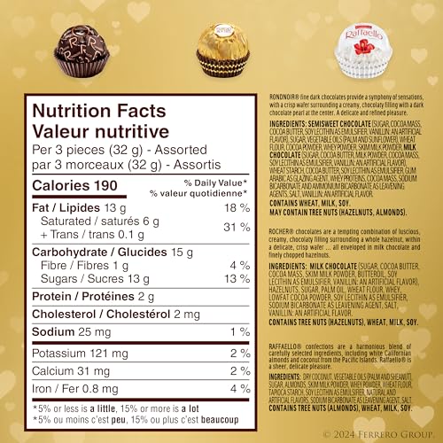 FERRERO COLLECTION VALENTINE’S DAY HEART GIFT BOX, 16 ASSORTED HAZELNUT, DARK CHOCOLATE AND COCONUT TREATS, 6.1 OZ