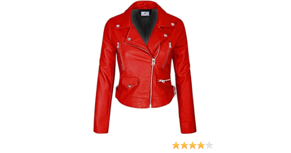 amazon red leather jacket