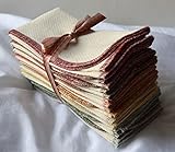 2 Ply 11x12 Inches Natural Unbleached Birdseye Paperless Towel Set of 10 Assorted Earthtone Colors