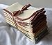 2 Ply 11x12 Inches Natural Unbleached Birdseye Paperless Towel Set of 10 Assorted Earthtone Colors