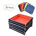 pushang LYYXLL - 6 Pack Square Folding Dice Tray PU Leather Tray for Rolling Dice Games,RPG, DND,Candy Storage Box Holder