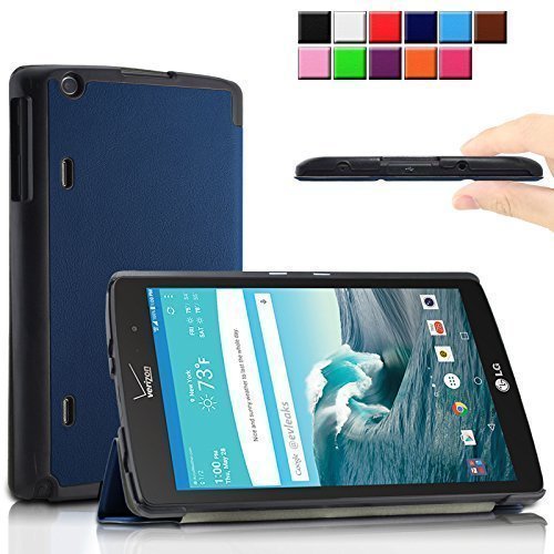 Infiland LG G PAD X8.3 Shell Case, Ultra Slim Tri-Fold Case Cover for LG G PAD X 8.3 4G LTE Verizon Wireless 8.3-Inch VK815 Tablet Only (LG G PAD X8.3 VK815 Tablet, Navy)