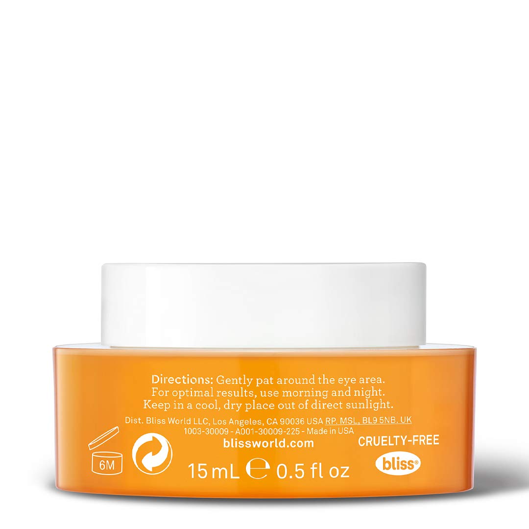 Bliss Bright Idea Vitamin C & Tri-Peptide Collagen Protecting Eye Cream, Brightens & Revives Eye Area, Cruelty-Free & Vegan, 0.5 oz: Beauty