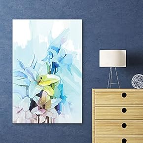 Canvas Wall Art - Watercolor Style Flowers - Giclee Print Gallery Wrap Modern Home Art Ready to Hang - 12x18 inches