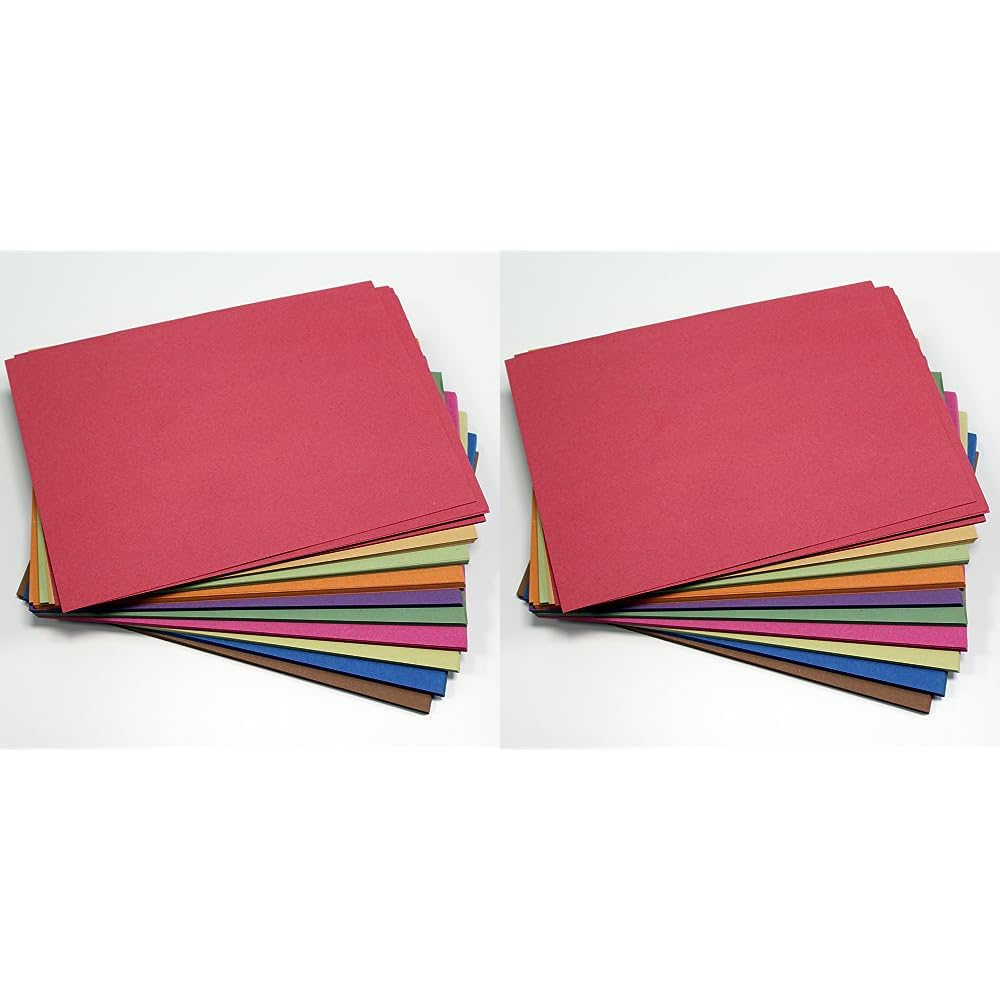 Be Creative A3 Recycled Sugar Paper Bright Colours 50 Large Sheets in 10 Assorted Colours, Great for Kids Arts & Crafts, Drawing, Painting & Scrap Booking. 42 x 30cm Sheet Size (Pack of 2) — image 1
