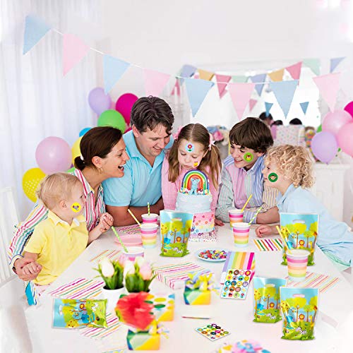 PANTIDE Jungle Animal Party Favors, 50Pcs Safari Animal Goodies Candy Treat Bags with Stickers, Plastic Bags for Candy, Jungle Safari Theme Birthday Zoo Animal Party Supplies for Kids Party Gift Bags - Thumbnail 3