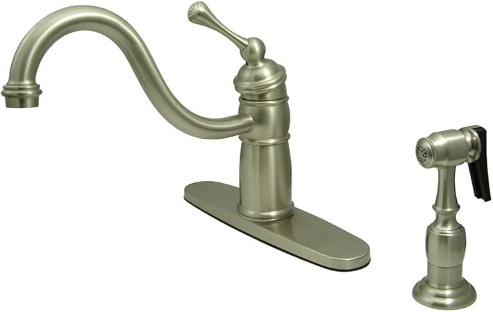 Kingston Brass Kb1578blbs Victorian Mono Deck Mount Kitchen Faucet