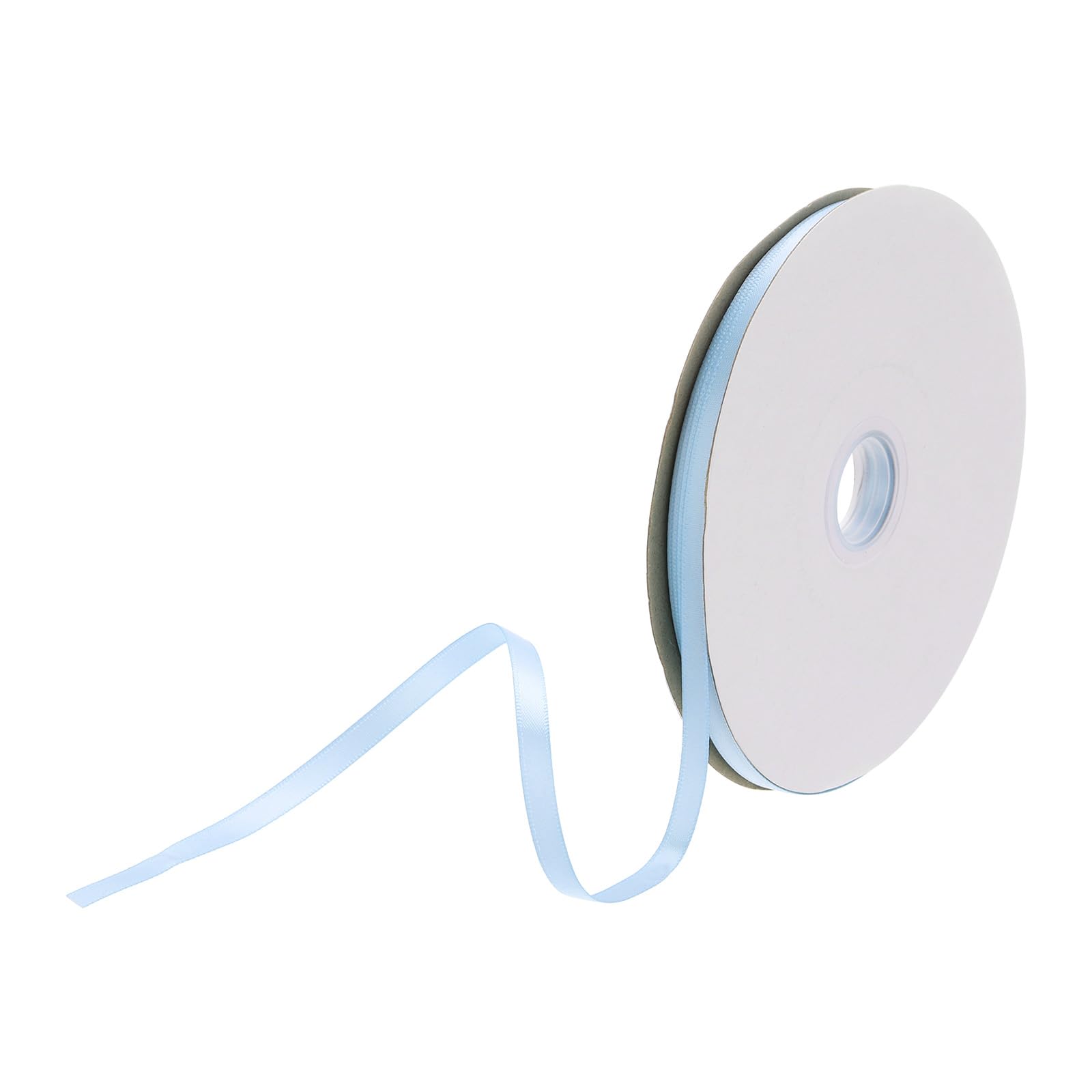 DMiotech 6mm Satin Ribbon 91m/300ft Thin Double Face Fabric Grosgrain Ribbon for Gift Wrapping Floral Hair Flower Bouquet, Light Blue