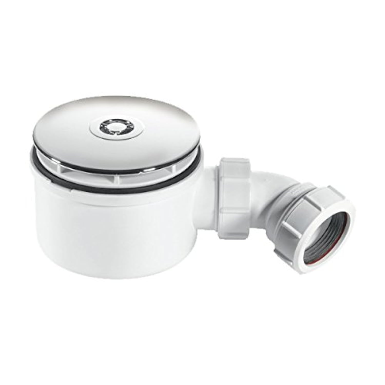 McAlpine ST90CB10-70 90mm Shallow Shower Trap Plated Brass, Chrome and White