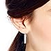 AeraVida Modern Chic Minimalist Inspired Rectangle Shaped Bar .925 Sterling Silver Fishhook Dangle Earrings