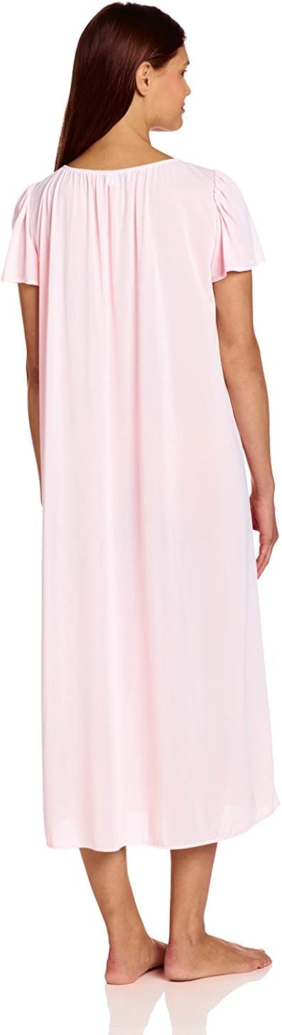 Miss Elaine Women's Tricot Long Flutter-Sleeve Nightgown at  Women’s Clothing store: Nightgowns