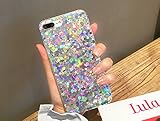 Keklle iPhone Case Psychedelic Rave Holographic Sparkle Bling Glitter Shiny Reflective Cover with Laser Beam, [Extra Thin TPU Protective Case] for iPhone (iPhone 7/8)