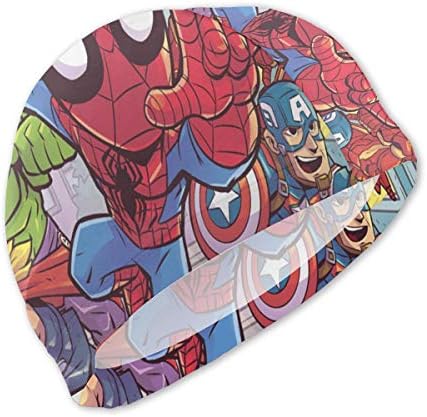 YQLLD Swim Cap for Kids, Fun Super Hero Design Swim Hat for Boys Girls Long and Short Hair