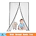 Magnetic Screen Door Magic Mesh Curtain Full Frame Velcro Walk through Hands Free Keep Bugs Out Black Door Curtain Fits Door Up To 36 times 82 inch Max