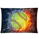 Custom Softball Art Pattern 01 Pillowcase Cushion Cover Design Standard Size 20X30 Two Sides
