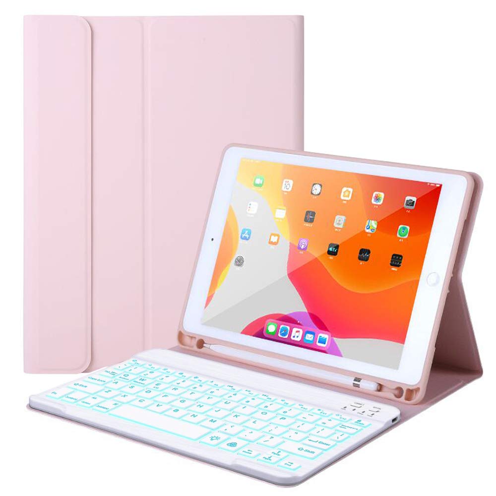 Fanousy 10.2 iPad 9th Gen 2021 iPad Keyboard case,for iPad 8th/7th Generation iPad Pro 10.5(Air 3) 7 Colors Backlight, Magnetically Detachable Wireless Keyboard, Tablet Case for iPad 2021/2020/2019