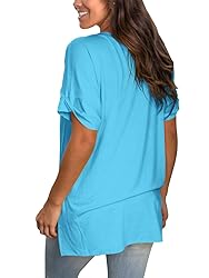 Womens Deep V Neck Shirts Summer Casual Tops High