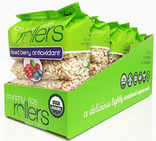 Bamboo Lane Crunchy Rice Rollers – Organic Mixed Berry Antioxidant, 3.5 oz (6 Packs of 8 Rollers)