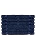 Chakir Turkish Linens Turkish Cotton Luxury Hotel & Spa Bath Towel, Wash Cloth - Set of 12, Navy Blue