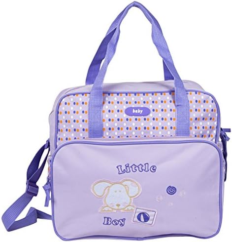 Tinny Tots Carry All Travel Diaper Bag Tote with Multi Pockets (PURPULE)