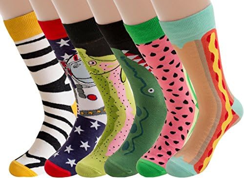 PUTON Men's Fun & Funky Colorful Cotton Dress Socks