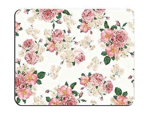 Mouse Pad Gaming Customized Rubber Vintage Floral Patterns Oblong Mouse Mat 365122