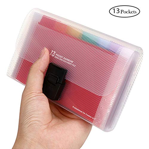 13 Pockets Small Accordion Rainbow Expanding Folder A6 Mini Index File Folder (A6 File Folder)