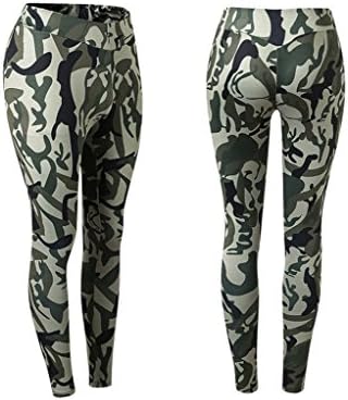 Shimmery Women's Long Sleeves Tight Camo Printed Legging Pants Army Green XL