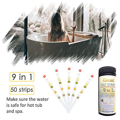 Qguai 9 in 1 Spa Test Strips, 50 Count Pool Strips, Fast and Accurate