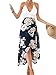 Famulily Women's V-neck Lace Patchwork Irregular Hem Halter Floral Maxi Dress