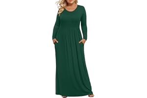 LONGYUAN Women's Plus Size Maxi Dresses for Curvy Women Casual Long Dress XL-6XL
