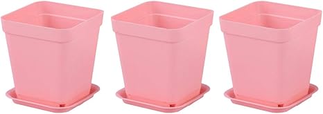 Amazon Co Jp Toymytoy 植木鉢 プラスチック プランター 正方形 室内 多肉植物 観葉植物 排水穴があり 小型 軽い おしゃれ ピンク ホーム キッチン