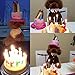 Pet Birthday Party Hat for Small Cats & Dogs, Birthday Cake & Candles Design (Blue)