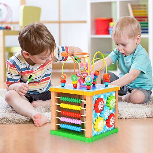 image for Victostar Activity Cube, 7 in 1 Bead Maze Multipurpose Educational Toy