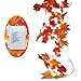 Gogo shopping 3 AA Battery Powered Lighted Fall Garland with 8 Mode - 8.2 Feet - Shades of Orange and Yellow Leaves with 20 Lights - Perfect Fall/Christmas/Home Decoration (2.5M, Warm White)