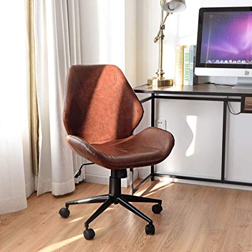 Giantex Home Office Leisure Chair Ergonomic MidBack PU Leather Armless