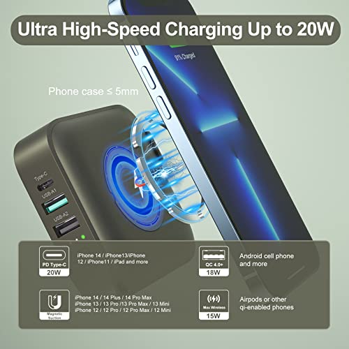 MYao Wireless Power Bank, 15W Wireless Portable Phone Charger