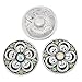 Souarts 20mm Pack of 6pcs Random Mixed Antique Silver Color Snap Button Jewelry Charms