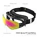 OutdoorMaster OTG Ski Goggles - Over Glasses Ski/Snowboard Goggles for Men, Women & Youth - 100% UV Protection (Black Frame + VLT 13.2% Grey Lens with Full REVO Pink)