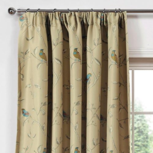 LQF Window Treatments Country Style Printed Taupe Country Birds Thermal Insulated Blackout Curtains for Bedroom, Hook Process,Multi-size Room Darkening Drapes , 1 Panel , W54 by L63 inch
